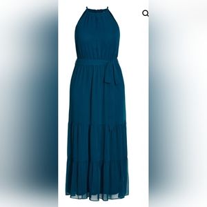 City Chic Halter Love Maxi Dress - peacock
